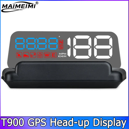 C500 BLUE OBD /T900 GPS HUD Gauge Display Car Head Up Display LCD Car Turbo Gauge Digital Odometer Universal Speed On-board Comp