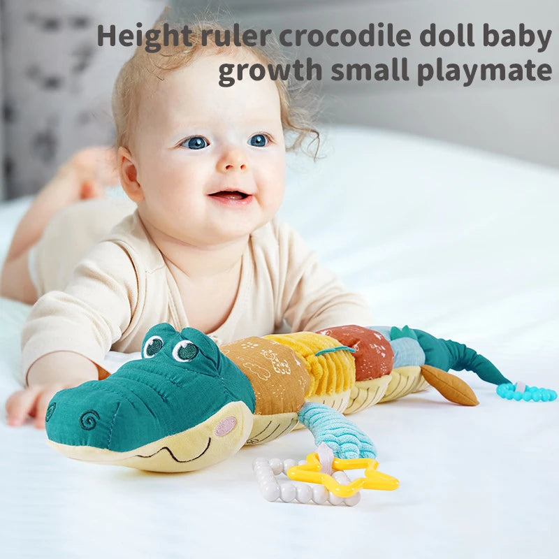 Plush Crocodile Baby Rattle Toy - Stuffed Soft Animal Sensory Infant Educational Interactive Activity Toy