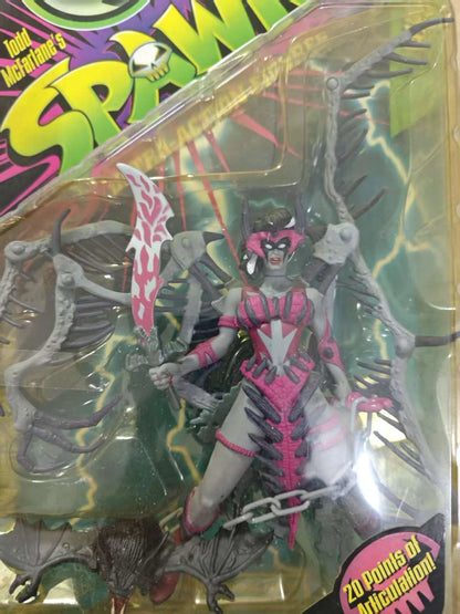 Vintage 1996 Spawn Series5 Widow Maker Grey Complete Action Figure, Rare Retro Collectible Toy For Hobby Fans