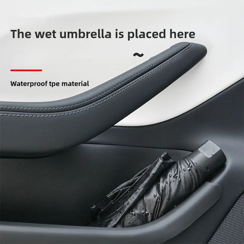 For Tesla Model Y Juniper 2025 Launch 2026 Door Side Storage Box TPE Front Rear All-Inclusive Organizer Modification Accessories