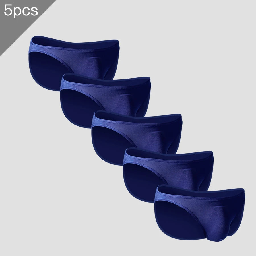 5pcs  Men's briefs U convex mode thin stretch sexy low waist tight narrow hem underpants