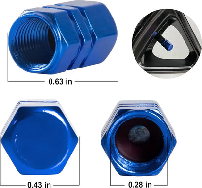 Silver Black Blue Aluminum Alloy Car Valve Cores Tire Valves Caps Air Pump Caps Tuning Products Accessories Replacement