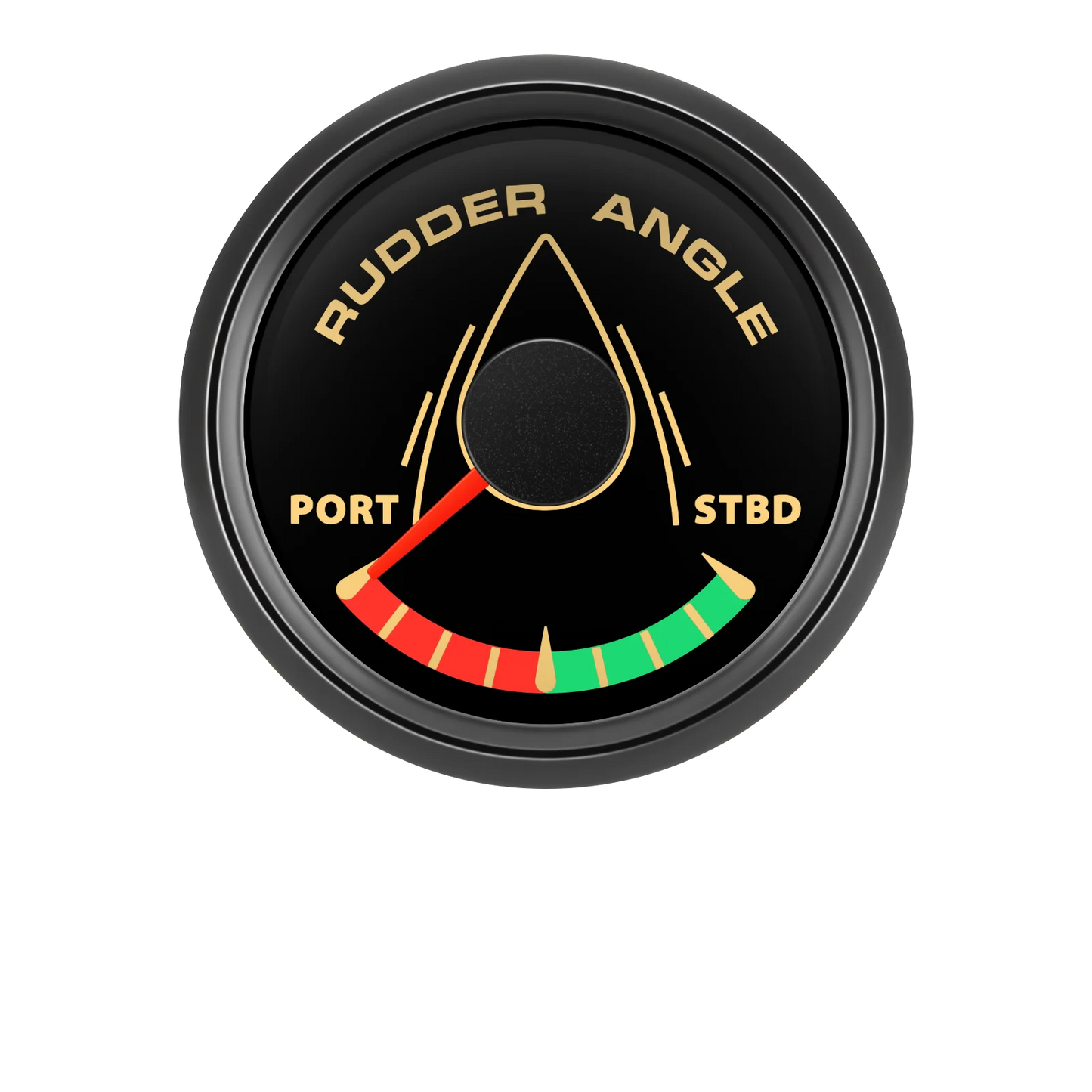 52MM Rudder Angle Indicator with 8 colors backlight Waterproof Rudder Position Gauge with Sensor 0-190ohm for Boat Yacht Marine
