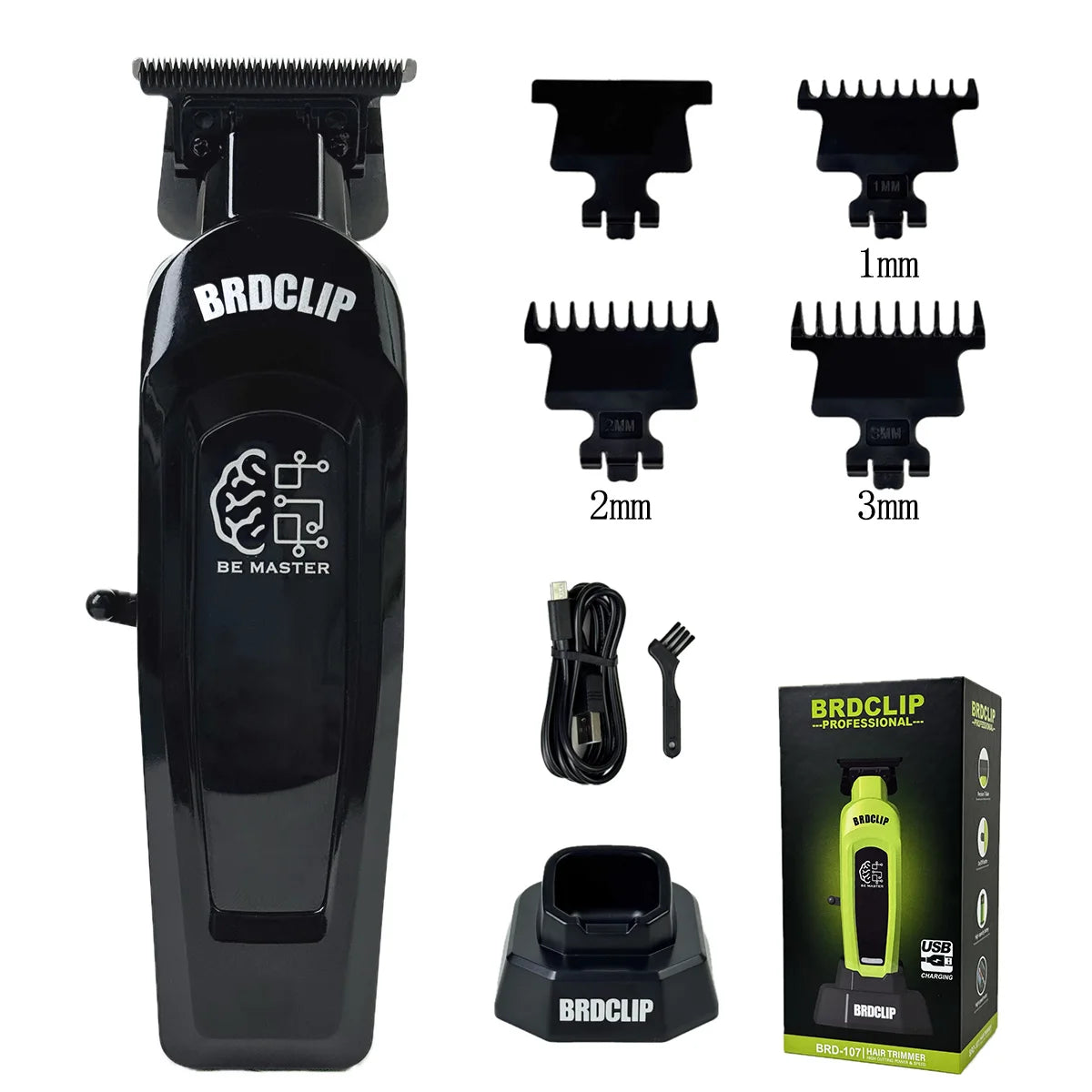 BRDCLIP Professional Barber Hair Cutting Machine Kit Base Charger 7500RPM Hair Clipper DLC Blade Salon Hair Trimmer for Men
