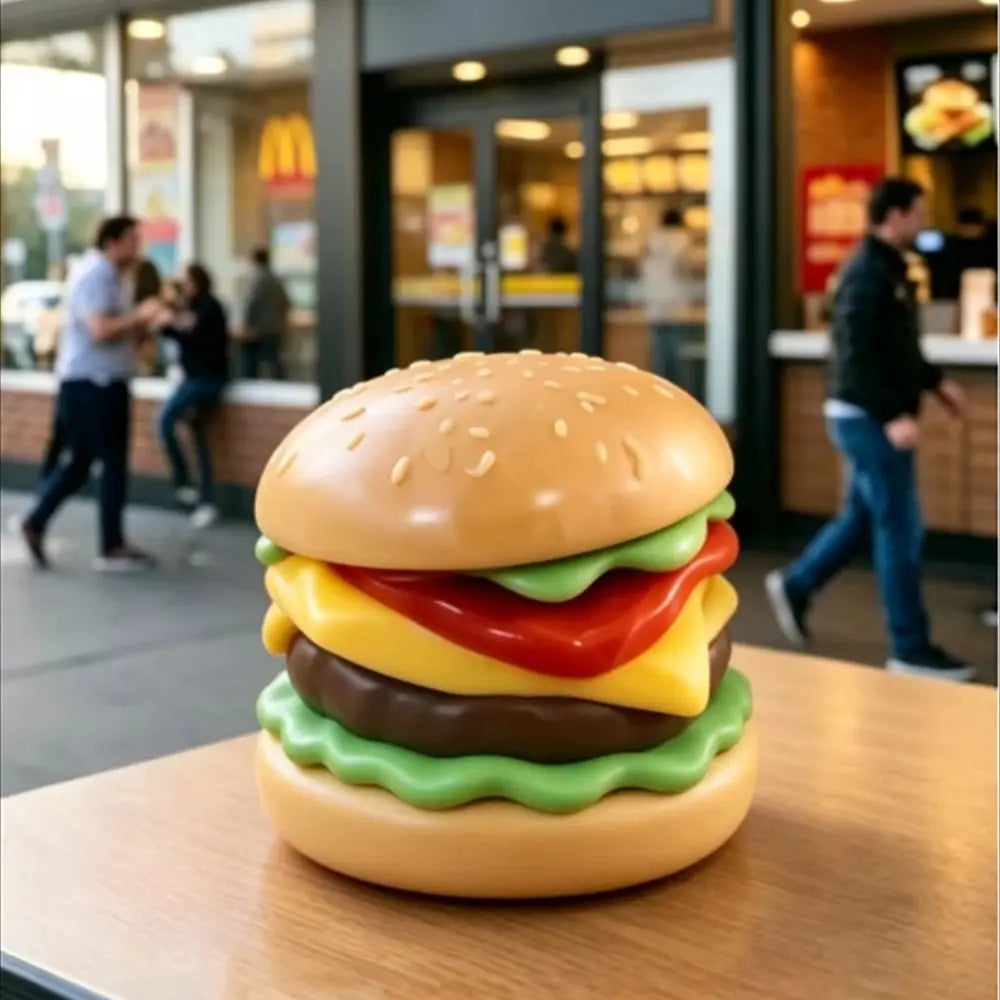 Nee Doh x McDonald's Nice Cube Burger Squishy Toy Super Solid Slow Rising Stress Relief Fidget Sensory Toy for Kids Adults Gift