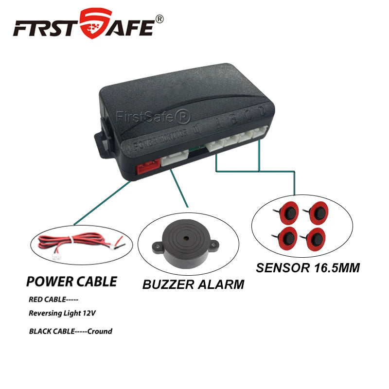 4x16.5mm Flat Parking Sensor Front Rear Universal Reverse Radar Buzzer Sound Alarm Easy Install Auto Safety Vehicle Accessories
