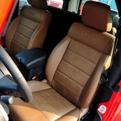 For Jeep Wrangler JK 2 Doors 2011 2012 Nappa Leather Custom Car Seat Covers Full Set Interior Protector Accessories