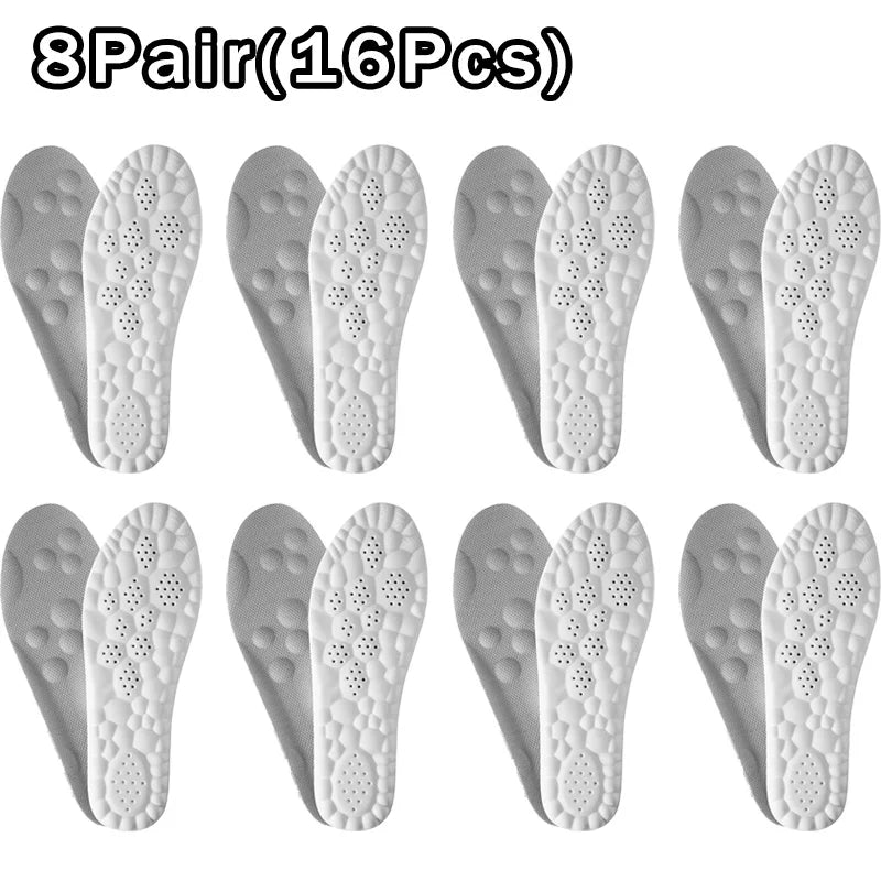4D Cloud Cushion Insoles for Sneakers Arch Support Breathable Inserts Soft Comfort Pads for Plantar Fasciitis & All-Day Standing