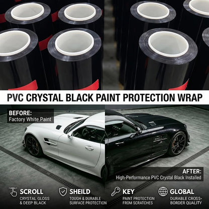 Glossy Black Self-adhesive Vinyl Sticker Circular Film Auto DIY Decal Bubble Free Air Free Car Body Styling Decor Accessories