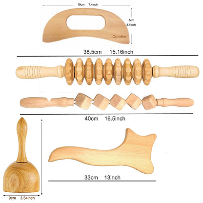 Wood Therapy Massage Tools,Maderoterapia Kit,Body Sculpting Massager,Wood Therapy Tools for Body Shaping,Body Sculpting Tools