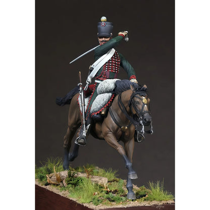 54MM Resin Unpainted Model Kit, Military Theme, French Cavalry Regiment Hussars Unfinished and Unpainted GK, 1773