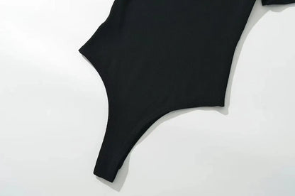 Summer Short Sleeve O-neck Knitted Bodysuits Women Stretchable Slim Basic Solid Color Tops