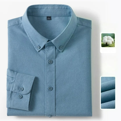Men's 100% Cotton Oxford Shirt - Breathable Sweat-Wicking Button Down with Slim Fit & Crisp Texture