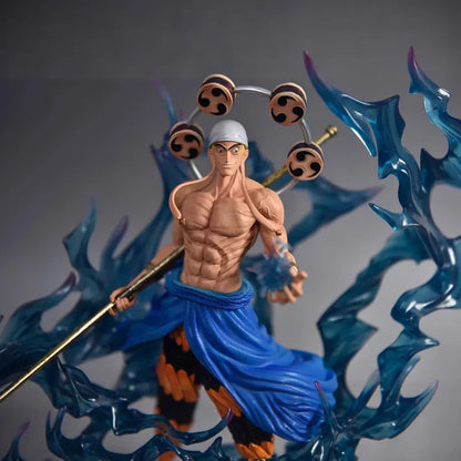 One Piece Gk Enel Three Head Sculpt Light Up Action Figure Statue Collectible Model Desktop Ornament For Anime Fans Wholesale