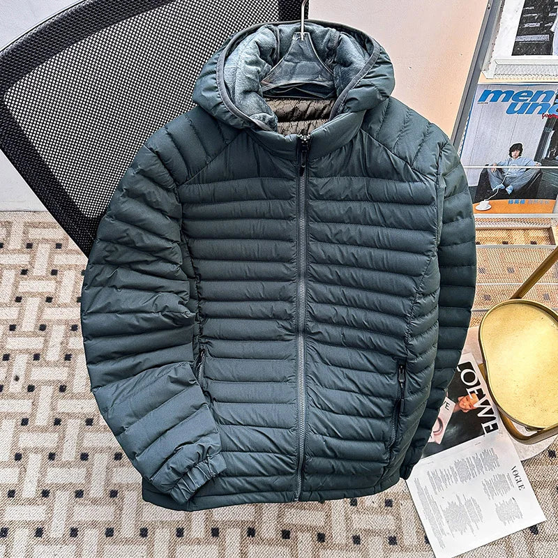 Men's down Cotton Jacket Lightweight Hooded Coat Trendy Winter Outerwear Warm Couples Cold-resistant Bread Style Clothing