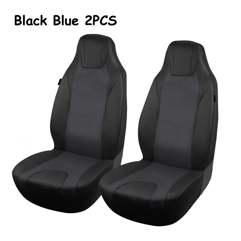 AUTOKING High Back Car Seat Covers Universal Size Fit For Most Car SUV PU Leather Spliced With Dot Jacquard Fabric Seat covers