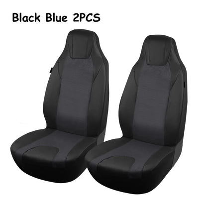 AUTOKING High Back Car Seat Covers Universal Size Fit For Most Car SUV PU Leather Spliced With Dot Jacquard Fabric Seat covers