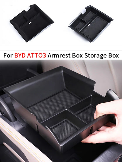 For BYD Atto3 Atto 3 2022 2023 2024 EV Yuan Plus Interior Accessories ABS Car Center Console Armrest Box Storage Tray Holder
