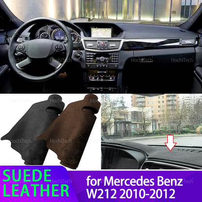 For Mercedes Benz E-Class W212 2010-2012 Car Dashmat Black/Brown Dashboard Cover Suede Leather Dash Mat Pad Sunshade Accessories