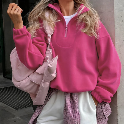 Original Pink Winter Lamb Fleece Hoodie Women Zipper Lapel Pullover флисовая кофта женская кофта женская