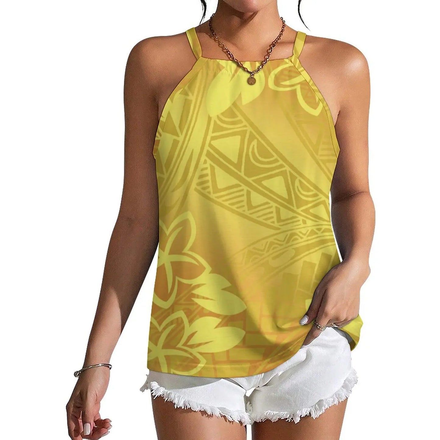 Polynesian Tribal Fashion Women New Design Retro Print Custom Sexy Sleeveless Strappy Vest New Not Pick People