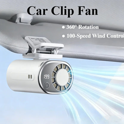 Car Clip On Fan Mini Portable Fan Outdoor Clip Umbrella Fan Waist Clip Electric Fan USB Rechargeable Desktop Cooling Fan Camping