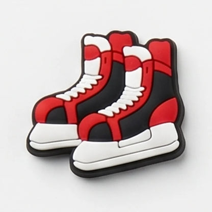 20-100Pcs Ice Hockey Sports PVC Sandal Buckle Charms Banana Socks Man Woman Garden Shoe Accessories For Birthday Gift
