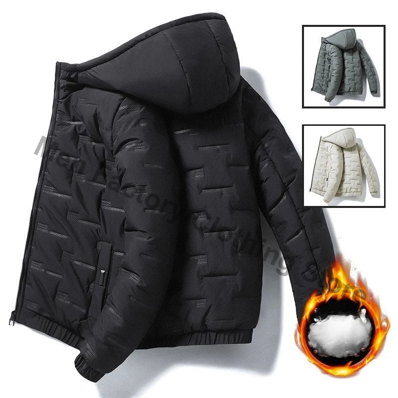 Winter Trendy Parkas Cotton-padded Coats Jacket Men Parkas Outdoor Hooded Coat Casual Windbreaker Thick Warm Coat Men Jacket