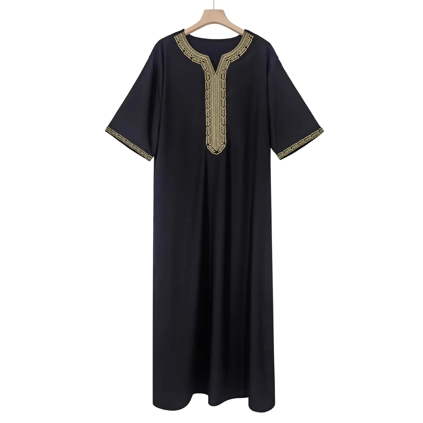 2026 New Embroidered Men's Apparel With Side Pockets Jersey 2026 Muslim Long Dress Robe Abaya Ramadan Dubai Luxury Islam Elegant