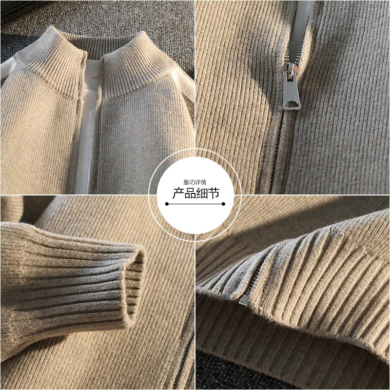 Trendy Men's Fashion Cardigan Sweater Jacket Stylish Acrylic Blend Cardigan for Fall and Winter Comfortable and Warm Men's Top