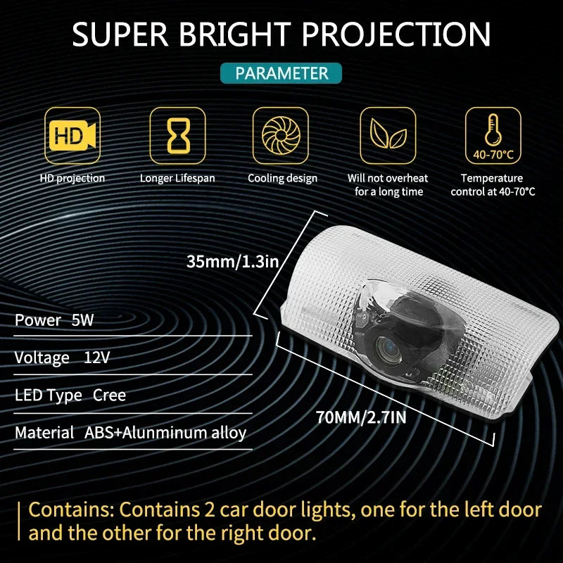 2Pcs Accessory For Lexus UX UX250H IS250 RX300 350 330 RX450h GX470 460 IS200 300 ES300h ES250 LS46 LED Projector Car Door Light
