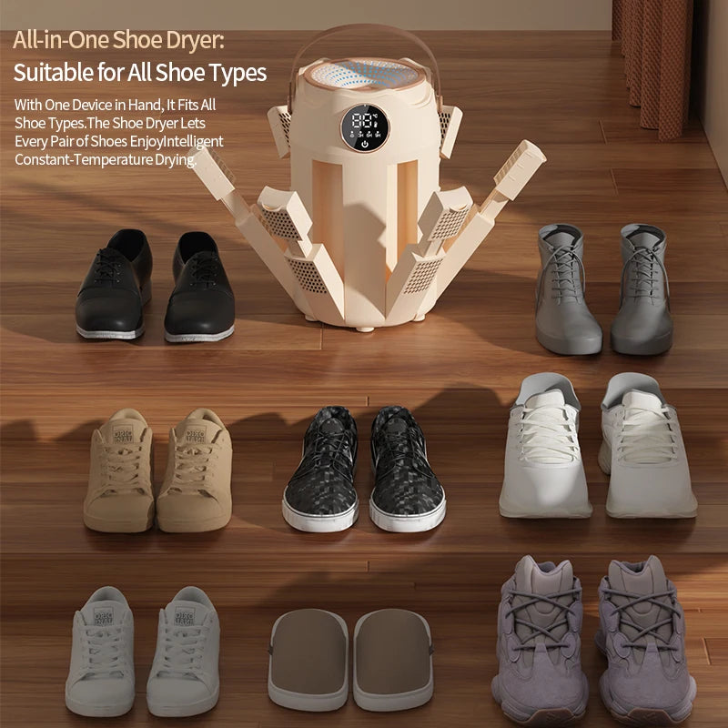 Portable Foldable Electric Shoe Dryer Sterilization Deodorizing Shoe Dryer Fast Drying Household Timed Portable Shoe Dryer