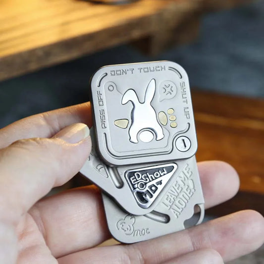 Grumpy Rabbit Three Layers Magnetic Side Push Slider Fidget Spinner Metal Decompressio For Adult Giftn Fingertip EDC Toy