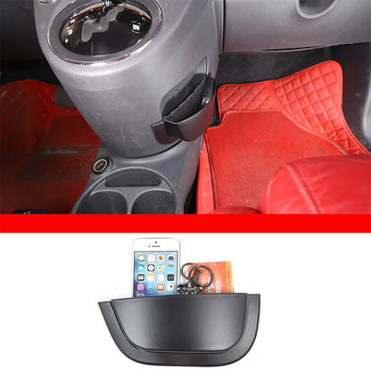 For Fiat 500 2011-2017 ABS black car center console side storage box mobile phone box key box car storage box accessories