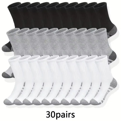10/30 Pairs Men's Running Socks Soft Comfortable Summer Sweat Wicking Breathable Basketball Sports Socks for Active Lifestyle