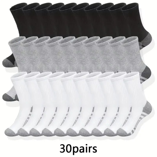 10/30 Pairs Men's Running Socks Soft Comfortable Summer Sweat Wicking Breathable Basketball Sports Socks for Active Lifestyle