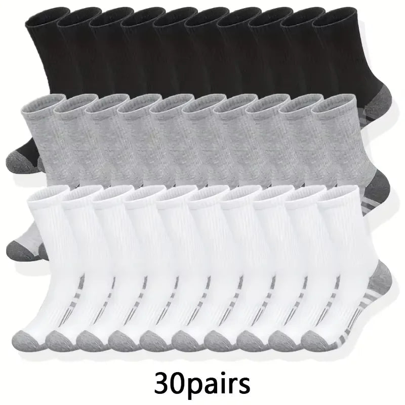 Men's 10/30 Pairs Running Socks Set Soft Comfortable Summer Sweat Wicking Breathable Sports Socks for Basketball And Active Life