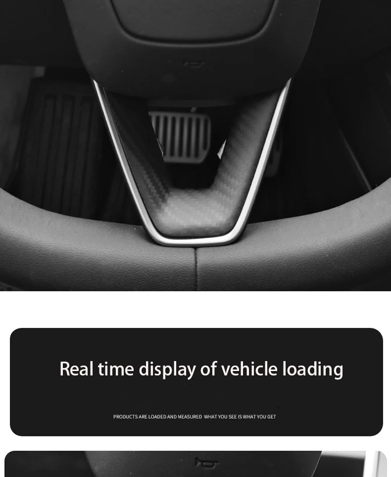 Steering Wheel Patch for Tesla Model 3+ Real Carbon Fiber Steering Wheel U-shaped Protective Cover 2025 New Model 3/Y Highland
