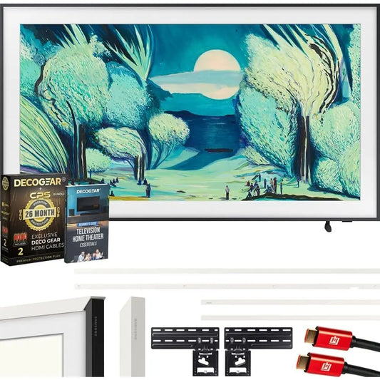 QN55LS03FA 55" The Frame QLED 4K AI TV (2025) Bundle with Modern White Bezel, CPS 26 Month Protection, Slim Flat Mount, 2X HDMI