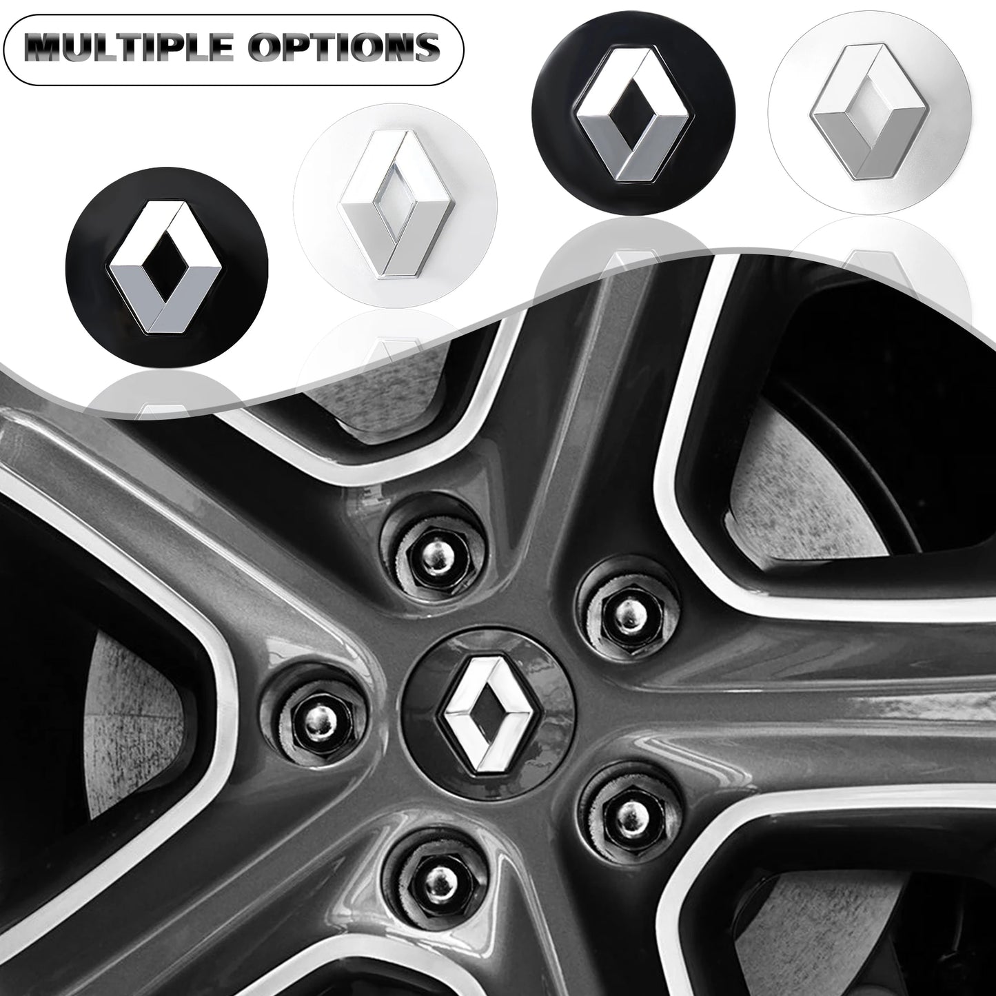 4Pcs 56/60mm Car Wheel Center Hub Cap Cover Sticker Styling Accessories For Renault Koleos Kadjar Captur Megane Talisman Clio 4