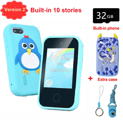 Children Phone Educational Toys 18 Games Musical Toy Baby Mobile Selfie Camera With 32G TF Card Toys for Kids Birthday Gifts