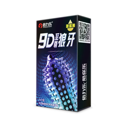 9D Studded Condoms Wolf Tooth Design Hyaluronic Acid Lubricated Natural Latex 10pcs-50pcs Men Extra Sensitive Beilile