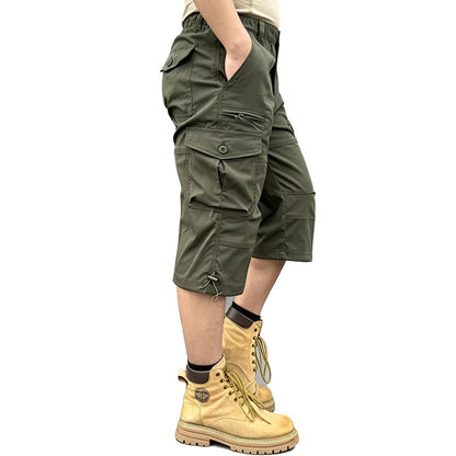 Men's Cargo Shorts New Summer Fashion Multi-Pocket Outdoor 7-Point Pants Daily Outing Hiking Camping Fishing Comfortable Shorts