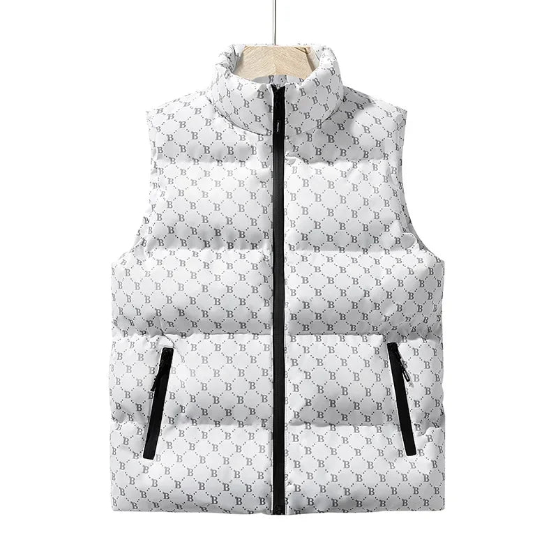 2025  Men's down Cotton Vest Autumn Winter New Style Youth Shoulder Warm Outerwear Men's Tank Top Vest Jacket