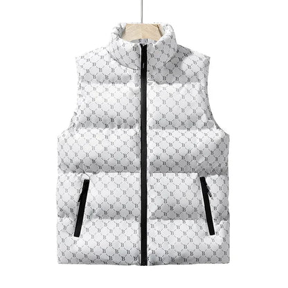 2025  Men's down Cotton Vest Autumn Winter New Style Youth Shoulder Warm Outerwear Men's Tank Top Vest Jacket