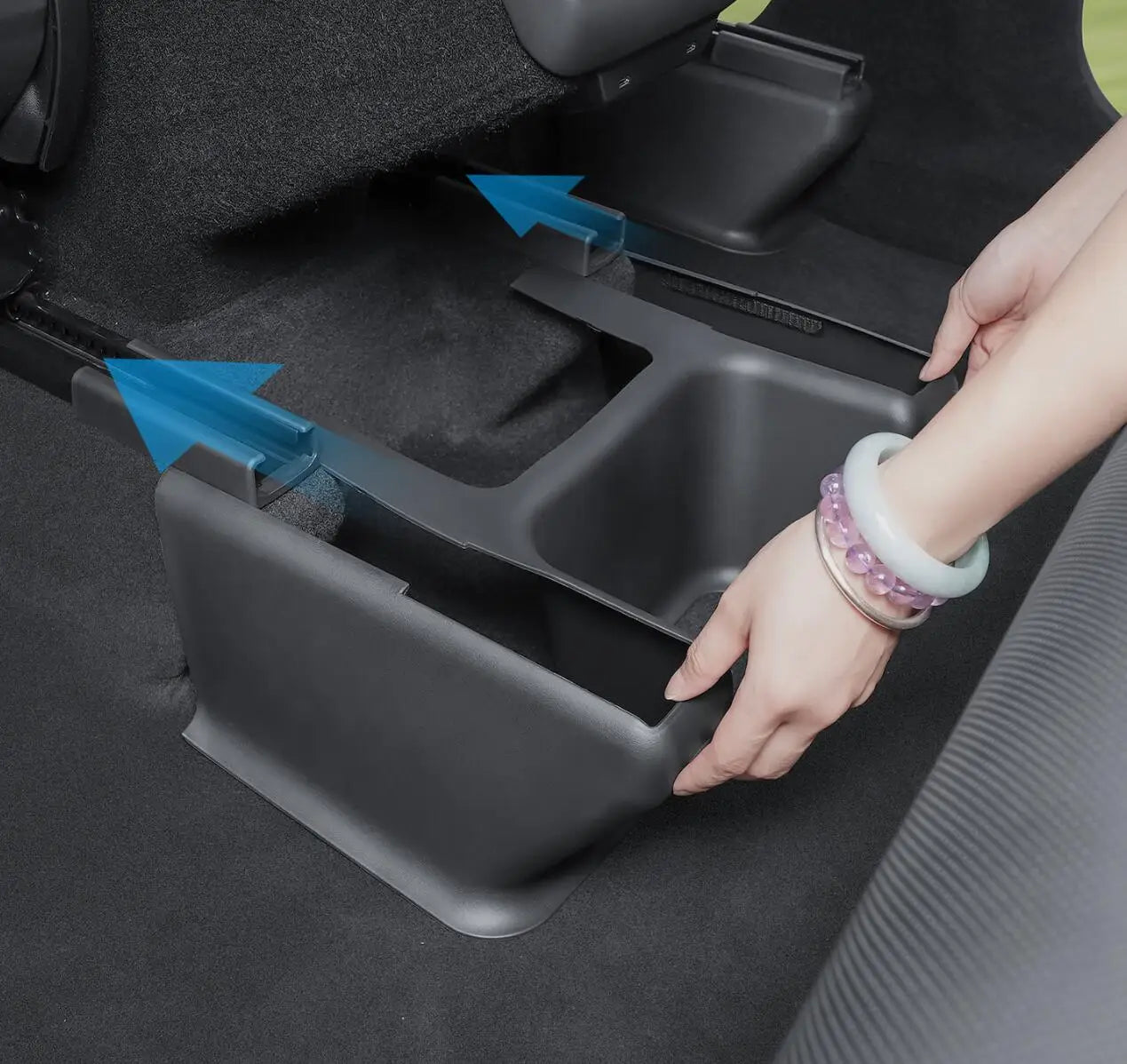 USVOTOV Underseat Protector Seat Slide Rail Pad Cover for Tesla Model Y Juniper 2025 2026 Travel Accessories Anti-Kick Case Trim