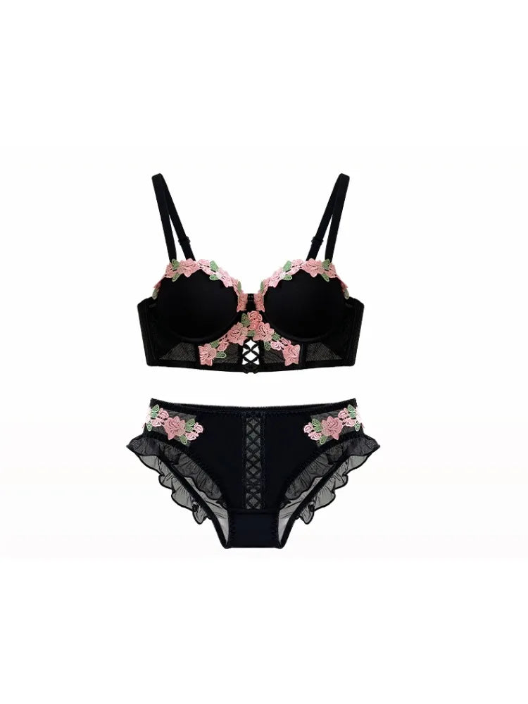 MOYISU Light Luxury Japanese Sweet Push-Up Bralette for Small Chest Women, Summer Thin Sexy Lingerie Pure Desire Underwear