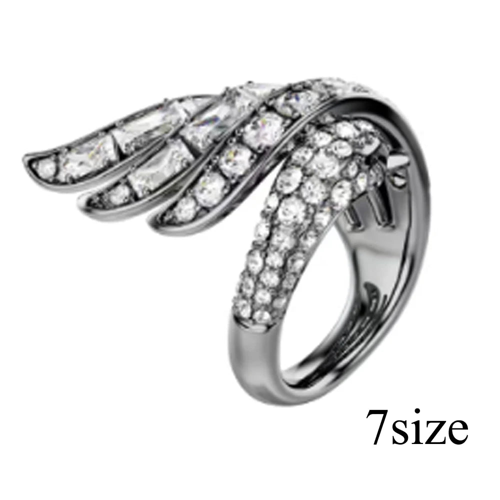 New Cross Diamond Fashion Color Crystal Mixed Cut Open Ring