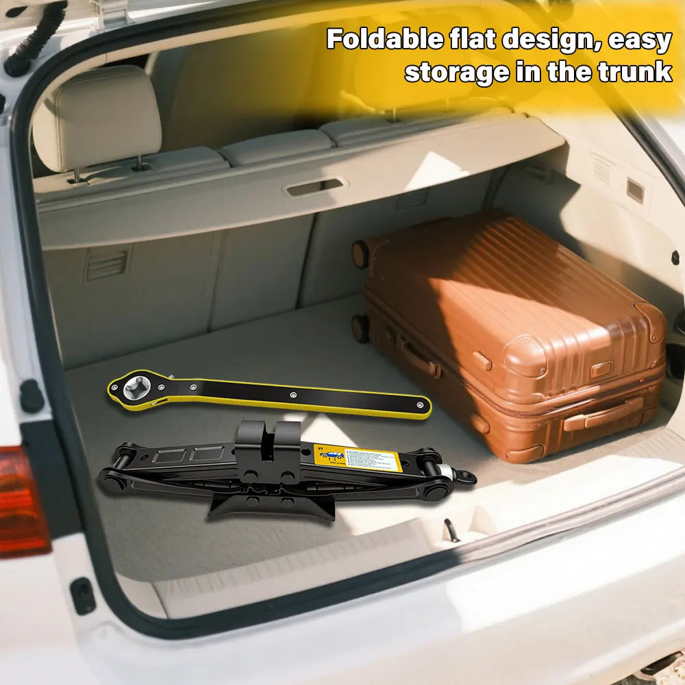 2.5T -1.5T car jacks 2 in 1 Manual Lift Jack Car Repair Tool Lifting Tool with Labor-saving Ratchet Wrench Foldable Jack for Car