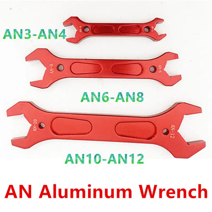 HQ Universal AN Aluminum Wrench Socket Wrenc Hose Fitting Tool Spanner Tool Kit Double Ended Fitting  AN3 AN4 AN6 AN8 AN10 AN12
